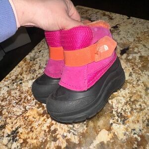 The North Face Kids' Vibrant Pink and Orange Snow Boots